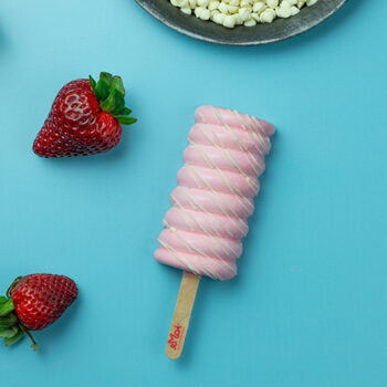 Strawberry & White Chocolate Ice Cream Stick (swirl shape)