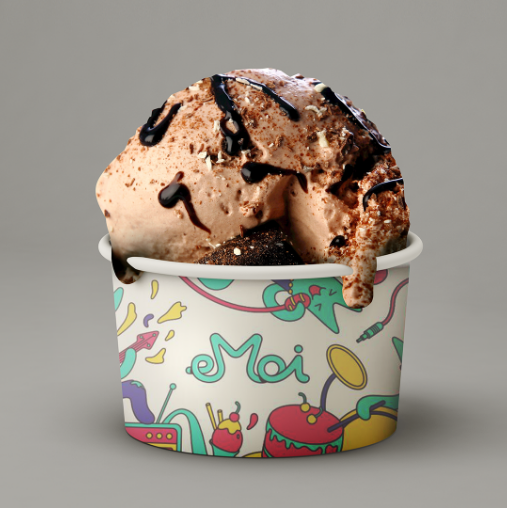 Hazelnut coffee ice cream tub
